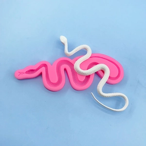 Pink snake silicone mold for 3D animal cake decorating and DIY baking crafts