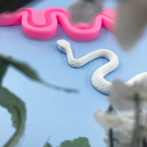 Detailed macro view showing the realistic scale texture of a snake silicone mold