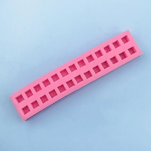 Detailed top view of pink silicone 26-letter mold for fondant chocolate DIY baking
