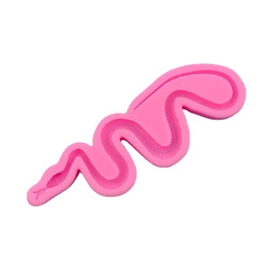 Pink snake silicone mold for 3D animal shape baking, chocolate and DIY fondant crafts