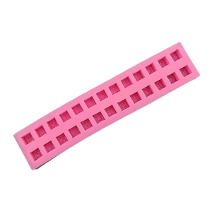 Pink 22-cavity block letter silicone mold for chocolate fondant cake decorating