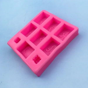Moule silicone Mahjong rose avec 9 cavités pour gâteau fondant chocolat et fabrication savon