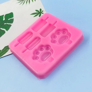 Moule rose en silicone patte de chat et glace pour la pâtisserie DIY et décoration