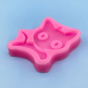 Pink cartoon cat face silicone mold for DIY resin pendants and cake decor
