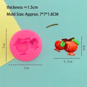 Pink pomegranate shaped silicone mold for DIY crafts and cake decorating kitchen tool