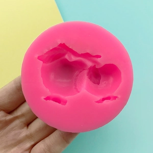 Pink pomegranate shaped silicone mold for fondant cake and handmade chocolate decoration