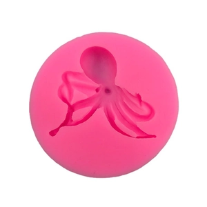 Pink silicone octopus mold for DIY fondant cake decorating and chocolate baking
