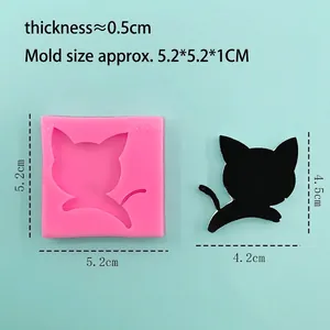Cartoon cat shaped silicone mold for DIY cake fondant and chocolate craft decoration
