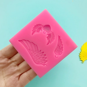 Silicone angel wings heart mold for DIY crafts fondant cake and scented ornaments