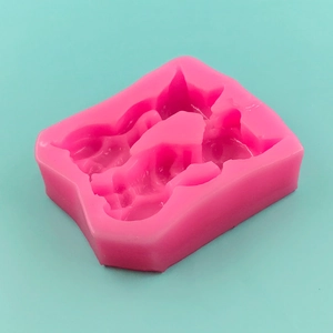 Pink silicone fox-shaped mold for handmade cake fondant and chocolate soap crafting