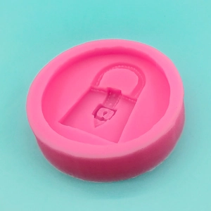 Moule en silicone rose pour sac à main avec cadenas pour décoration de gâteaux DIY