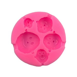 Pink silicone clown face mold for chocolate, fondant cakes, and DIY pendants