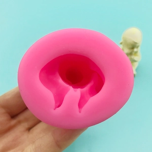 Pink 3D baby silicone mold for DIY handmade soap, candles and cake baking projects