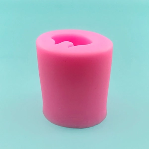 Cylindrical pink silicone mold for 3D baby craft DIY handmade soap and candle making