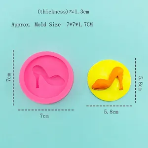 3D high heel sandal silicone mold for chocolate cake baking and resin crafts 7x7cm