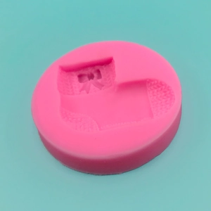 Pink Christmas stocking silicone mold with bow for DIY cake fondant and chocolate decorating