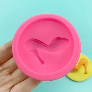 Pink silicone 3D high heel shoe mold for fondant chocolate and resin cake decoration