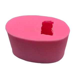 Pink 3D bird silicone mold for DIY plaster and handmade candle making on white background