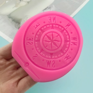 Pink silicone gear compass mold for punk style fondant cake and DIY chocolate decorating