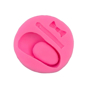Moule en silicone rose pour chaussures de bébé et nœuds, décoration de gâteaux