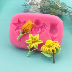 Floral Tulip Sunflower Lily Shape Silicone Mold For DIY Handmade Fondant Chocolate Cake Decorating Baking Kitchen Tools