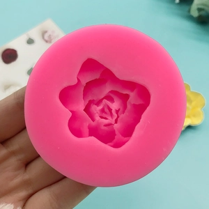 Pink succulent rose flower silicone mold for DIY chocolate fondant cake and resin crafts