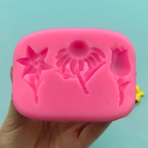 Pink silicone tulip and lily flower mold for DIY chocolate fondant cake decorating