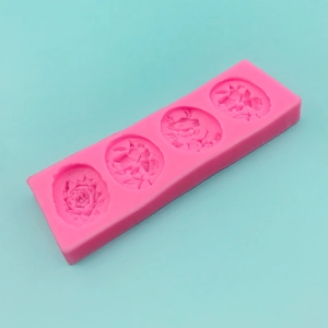 Pink silicone butterfly flower fondant mold for DIY cake and chocolate crafts