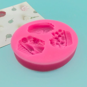 Pink silicone vegetable basket mold for fondant cake decorating and DIY clay crafts