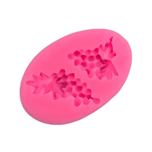 Pink silicone grape cluster mold for chocolate, cake decoration, and DIY scented candles