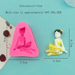 Stampo in silicone 3D a ballerina per cioccolato, fondant e decorazioni