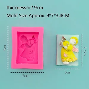 3D angel silicone mold with dimensions 9x7x3.4cm for chocolate and fondant cake decoration