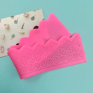 Lace Border Silicone Mold Flower Scroll Relief Fondant Cake Decorating Tool Chocolate Lace Baking Mold For DIY Cake Border