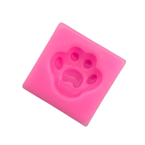Pink silicone cat paw mold for DIY baking, chocolate fondant and resin crafts