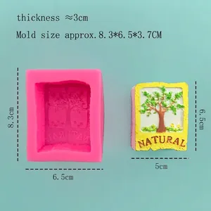 Pink 3D natural tree silicone mold for handmade soap and scented gypsum candle making