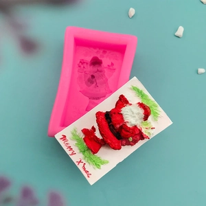 3D Santa Claus silicone mold for DIY Christmas fondant cake and soap making projects