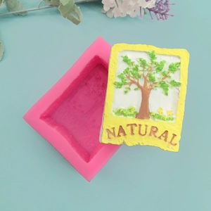 3D tree pattern silicone mold for DIY soap and plaster craft with natural design