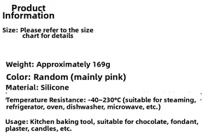 Silicone walnut mold specifications for baking, temperature range from -40 to 230 degrees