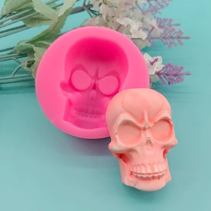 Halloween Skull Silicone Mold For Fondant Chocolate DIY Baking Tool Pink Skull Shape Cake Decorating Mold Soft Silicone Mold