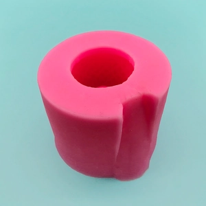 3D cylinder flower vase silicone mold in pink for DIY resin casting and cake decorating