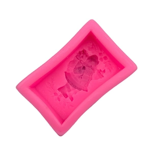 3D Santa Claus pink silicone mold for Christmas fondant cake chocolate and soap making
