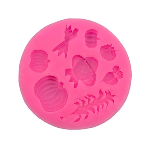 Silikonform mit Kürbis- und Mais-Motiven für herbstliche DIY-Kuchen-Deko und Backen