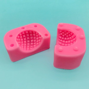 3D walnut shaped pink silicone mold for mousse, candle, and chocolate baking crafts
