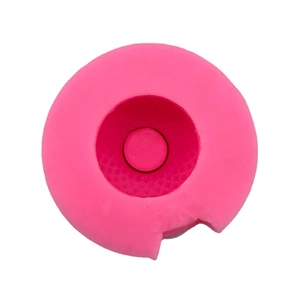 Round pink 3D silicone vase mold for DIY resin and plaster crafts on white background