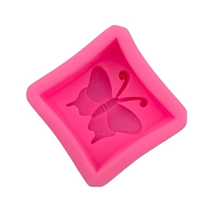 Pink 3D butterfly silicone mold for fondant, soap, and DIY plaster craft making