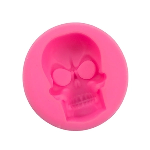 Pink silicone skull mold for DIY Halloween chocolate, fondant cakes, and crafts