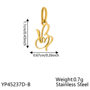 Pendentif lettre B en acier inoxydable doré poli avec design élégant pour création bijoux