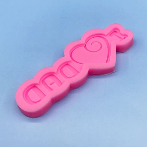 Pink silicone DAD mold with heart shape for Father's Day DIY cake fondant baking tools