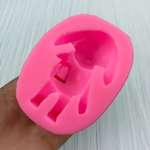 Pink 3D rabbit silicone mold for handmade aromatherapy gypsum and cake baking tools