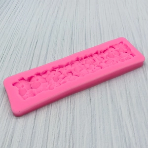 Pink clover flower lace silicone mold for chocolate fondant and cake baking decoration